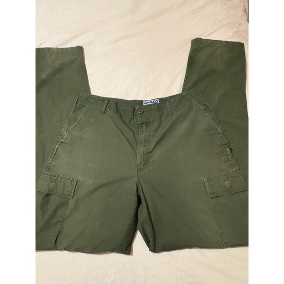 VTG Camco Military Cargo Olive Green Men’s Large 40 Ripstop Adjustable Waist USA - Picture 12 of 13